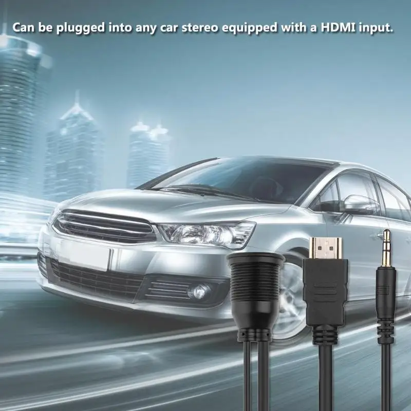 Водонепроницаемый HDMI+ 3,5 мм AUX папа-мама 1 м/3.3фт панельный кабель для скрытого монтажа