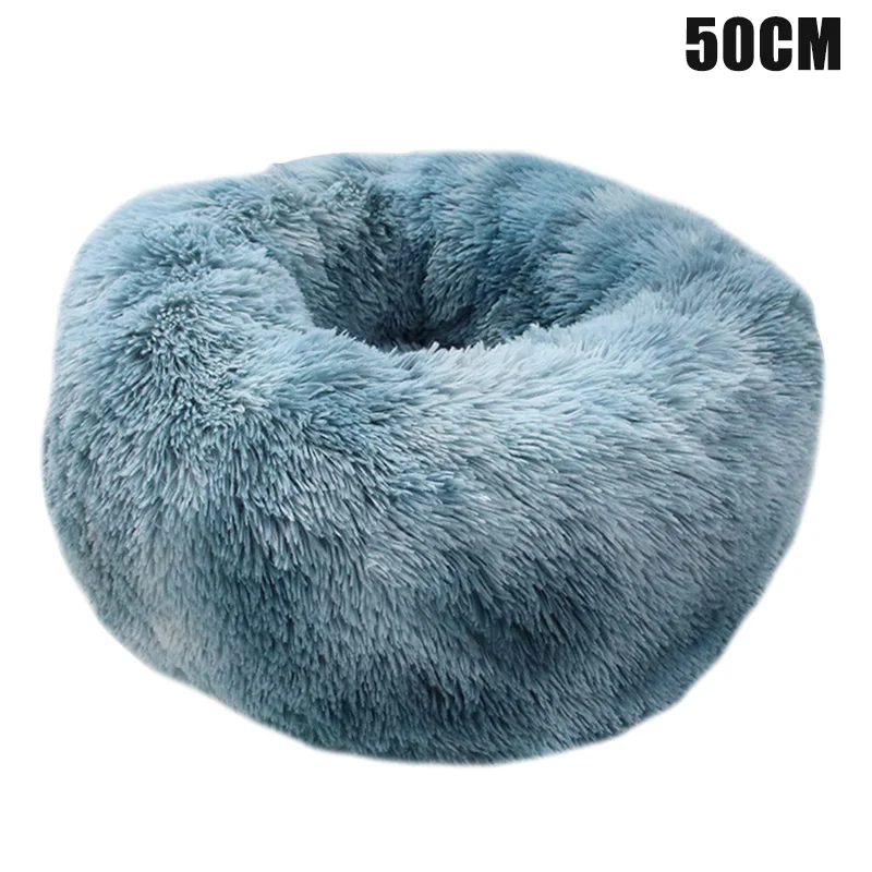 Синий Pet плюшевый пончик Cuddler кошки кровать теплый мягкий утолщенный повышенный коврик для собак и щенков Подушка PI669 - Цвет: Синий