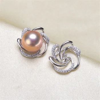 

Trendy Pearl Earrings Accessories 925 Silver Plating Earrings Findings Dangle Earring Jewelry Parts Fittings Mountings DIY Gift