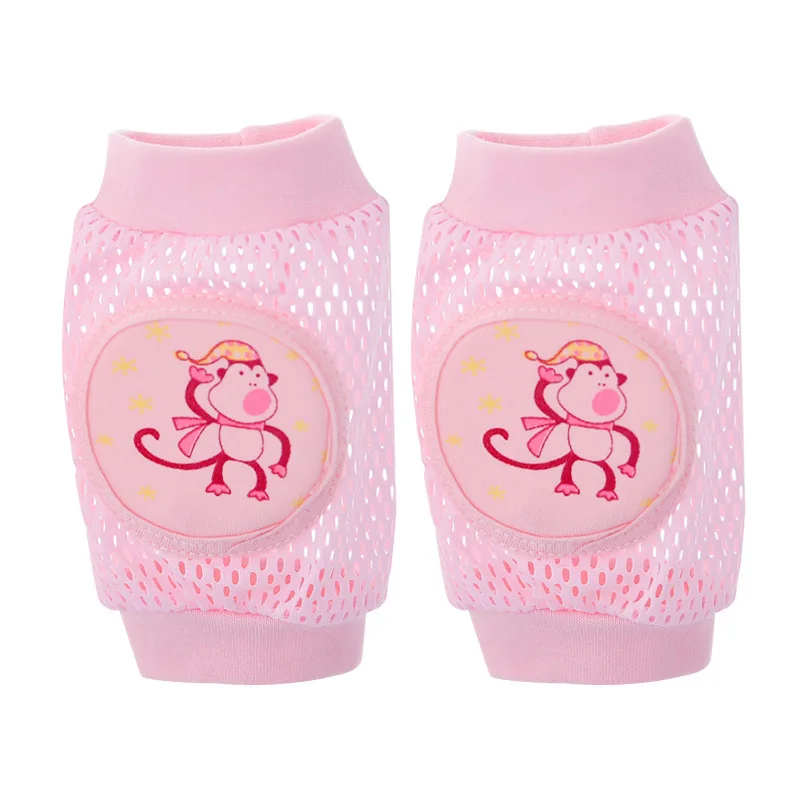 Little monkey Pink Ребенок Детские наколенники Детские Локоть ползать утолщение вентиляции лето учиться ходить обороны осенние сапоги выше колена - Цвет: Little monkey Pink