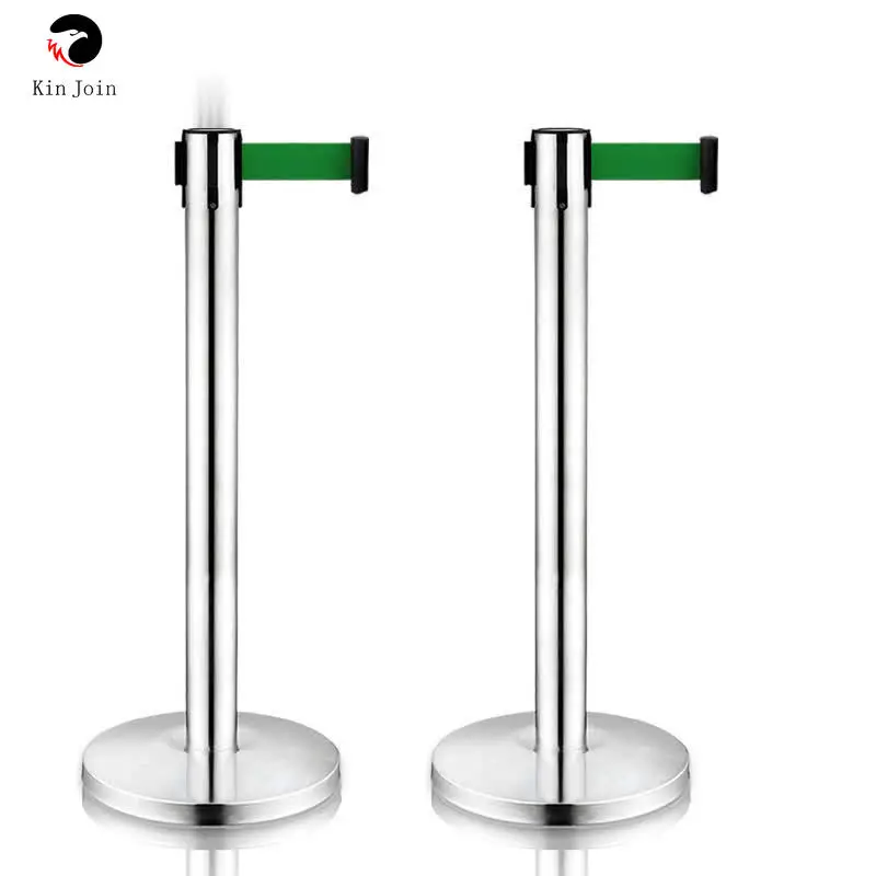 

3meters Stainless Steel Warning Line Traffic queue barrier post Crowd Control Barrier 2pcs a Pair for sale