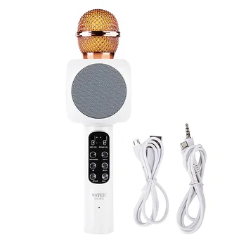 

Fashion portable universal WS-1816 wireless Bluetooth karaoke microphone with LED light microphone USB home KTV ACC