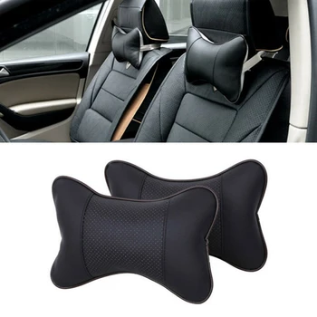 

Artificial leather Car headrest​ Parts Accessories Interior 2pcs Universal