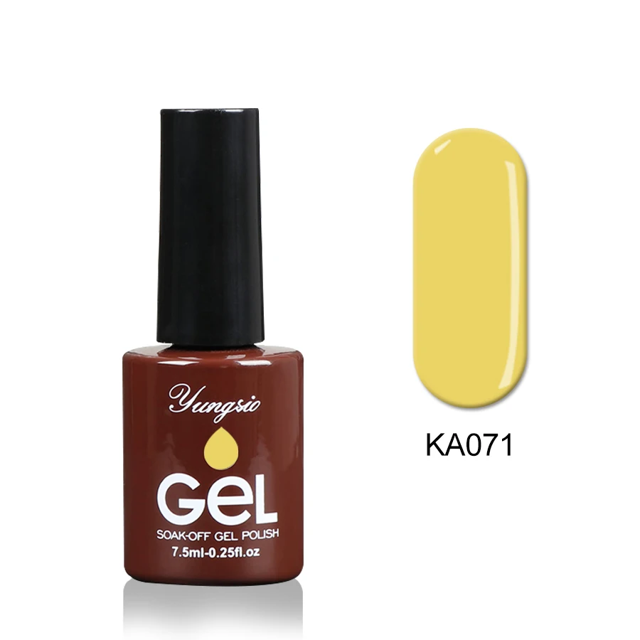 Rubber Base Coat and Top Gel Varnish Paint Black White Red Shiny Colors 7.5ml Soak Off Long Lasting Nail Color Gel - Цвет: KA071