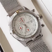 Мужские Международный Лидирующий бренд кварцевые часы ремешок из нержавеющей стали часы высокого класса атмосфера