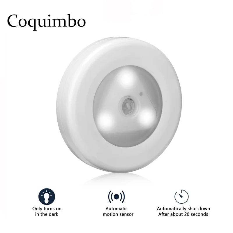

PIR Infrared Motion Sensor Light LED Night Light Wireless Wall Lamp Detector Light Battery Powered Lamp Auto On/Off Closet