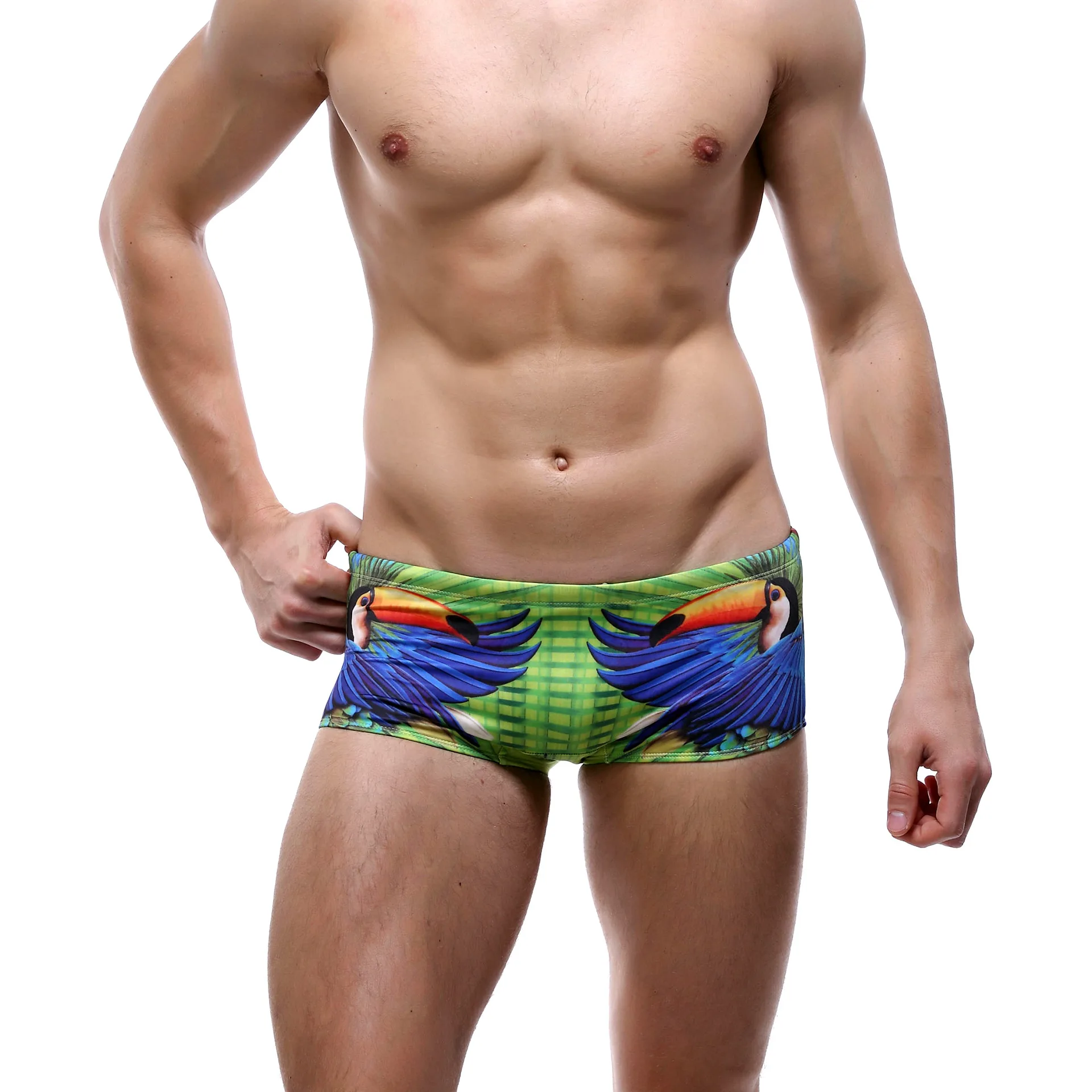 

SEOBEAN MEN'S Swimming Trunks New Style Cool And Parrot Summer Hot Springs Boxers Beach Pants