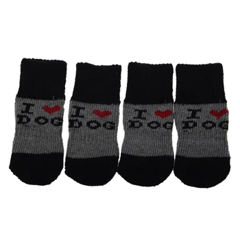 

Winter Ribbed Hem Acrylic Shoes Wear Socks for Pet Dog