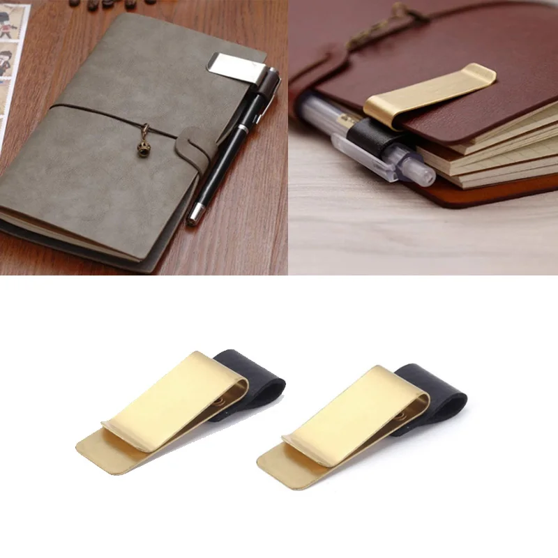Pen Loop For Notebook Retro Leather Journal Notebook Pencil Holder Bookmark With Metal Clip Office Supplies 1pc pen holder pen and brush holder pen loop