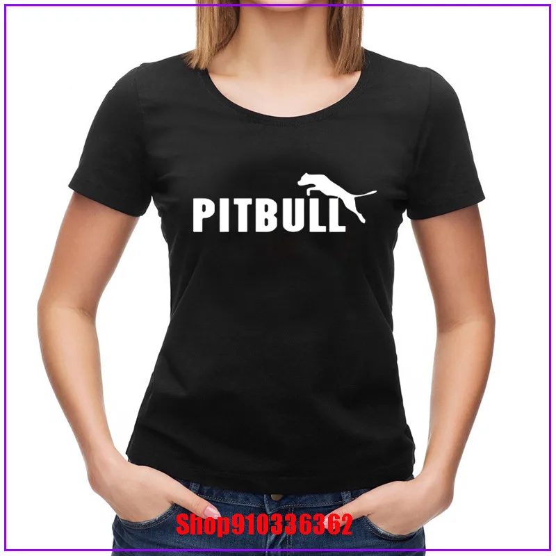 Летняя забавная рубашка с логотипом pitbull топы для женщин самые популярные