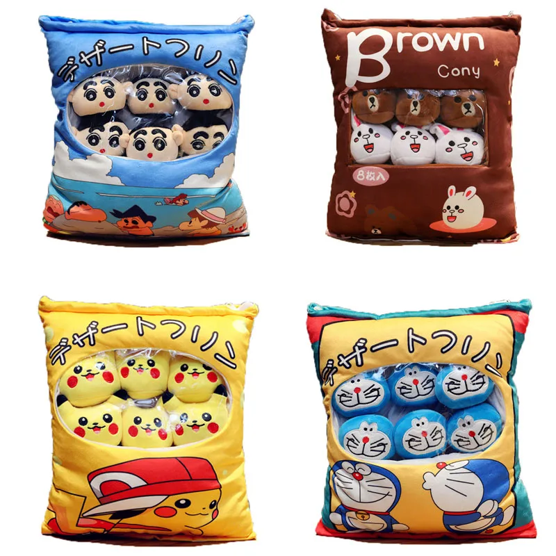 Kawaii Doraemon Crayon Shinchan плюшевый мишка кролик подушка милая мягкая игрушка подушки