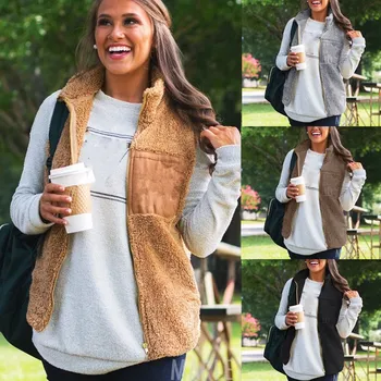 

New Arrival 2019 Women Winter Slim Sleeveless Vest Jacket Solid Windproof Warm Waistcoat Female Zipper Vest Coat