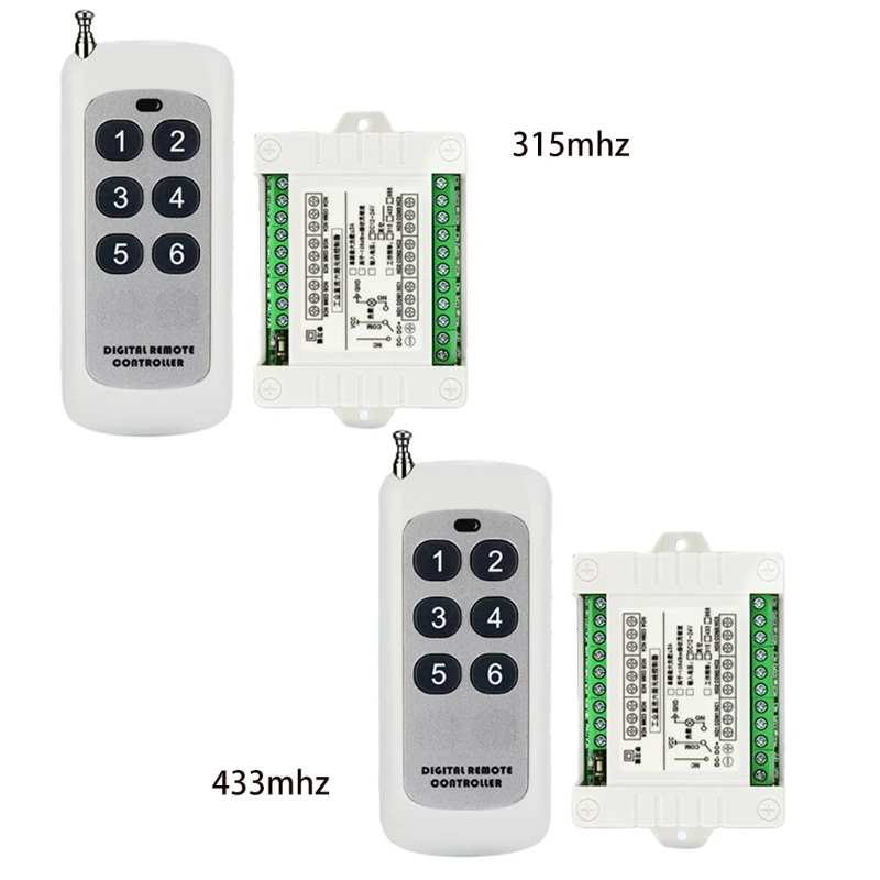 315/433mhz DC 12v 6ch Rf Wireless переключатель системы дистанционного управления передатчик +