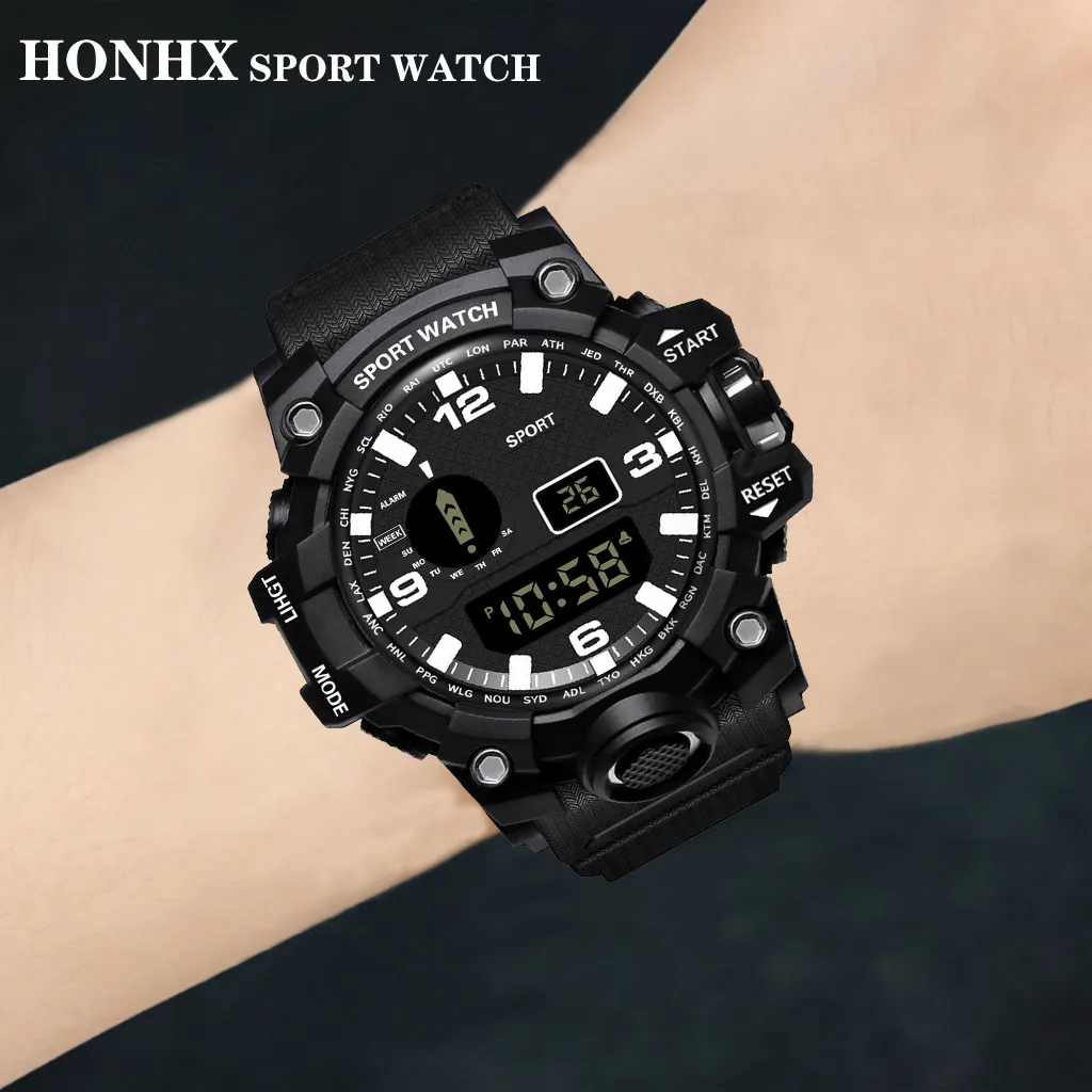 Роскошные брендовые модные часы для мужчин s цифровой светодиодный часы Дата спортивные мужские наружные Электронные Водонепроницаемые часы Relogio Masculino