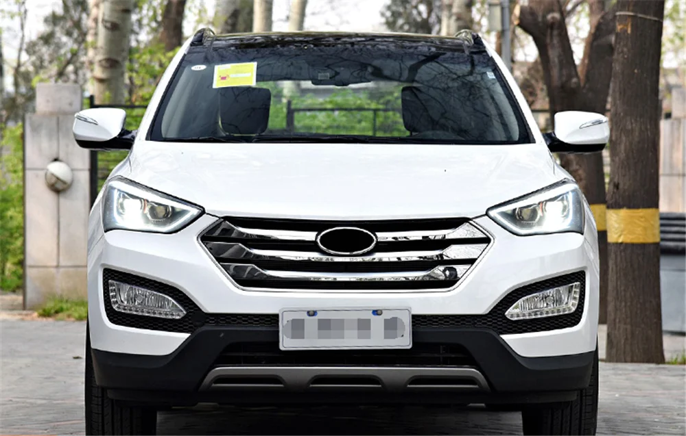 Пара для hyundai ix45 светодиодный фары 2013- ix45 HID фары биксеноновые фары Противотуманные фары Дневные ходовые огни двойные линзы