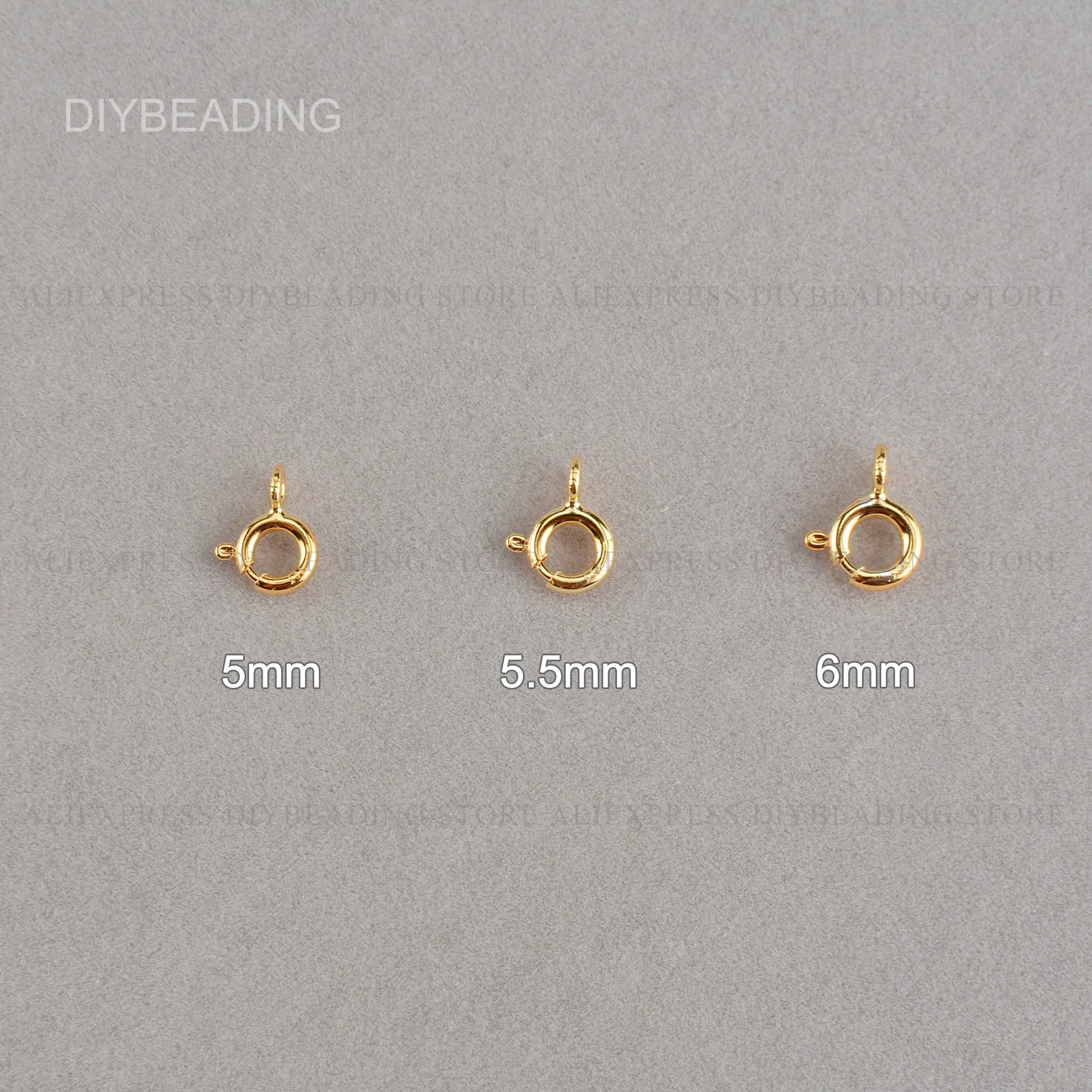 5-50 Pcs Sterling Silver Clasp Finding for Making Jewelry Silver/ Gold Color 925 Silver Spring End Clasps Lots Supply (5mm 6mm)