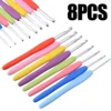 8Pcs/Set Multicolor Soft Handle Aluminum Crochet Hook Knitting Needles Kit Sweater Scarf Sewing Needles Knitting Tools ► Photo 1/6