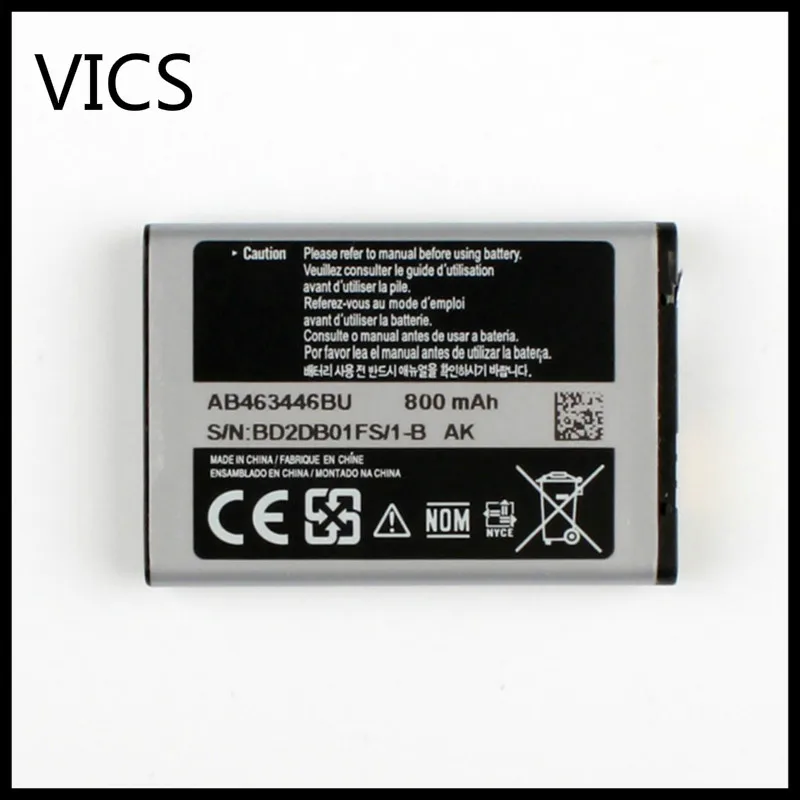 

AB463446BU X208 Battery For C3300K B189 B309 GT-C3520 E1228 GT-E2530 E339 GT-E2330 Battery X208 AB553446BU AB043446BE