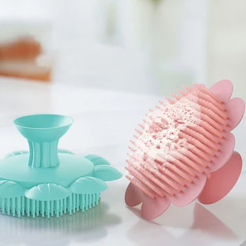 

1Pcs Silicone Soft Flower Shaped Bath Scrubber Face Wash Exfoliating Cleaning Baby Head Washing Bath Accessories