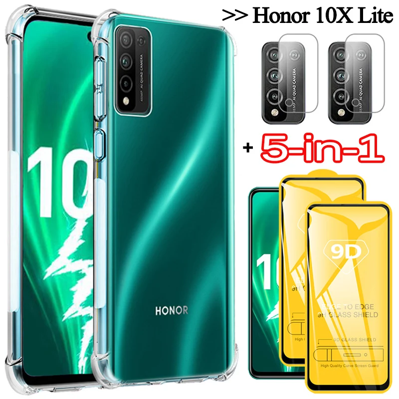 shockproof case for honor 10 x lite glass 9a/9x huawei 10x silicone phone cases cover | Мобильные телефоны и аксессуары