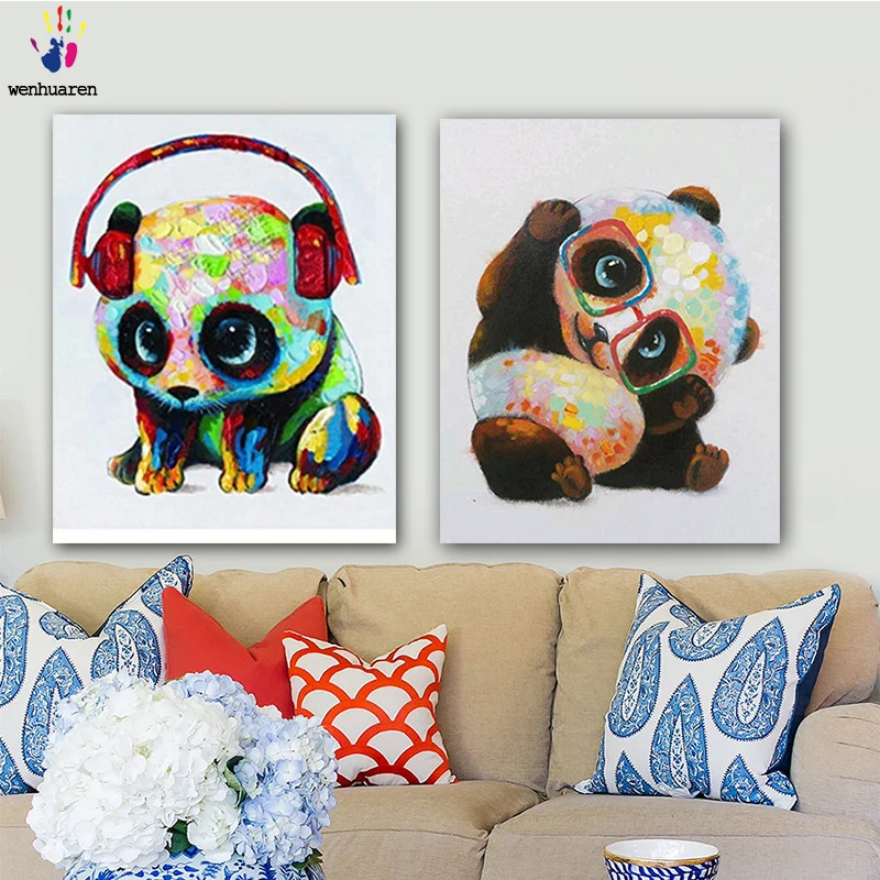 

DIY colorings pictures by numbers with colors Colorful panda picture drawing painting by numbers framed Home