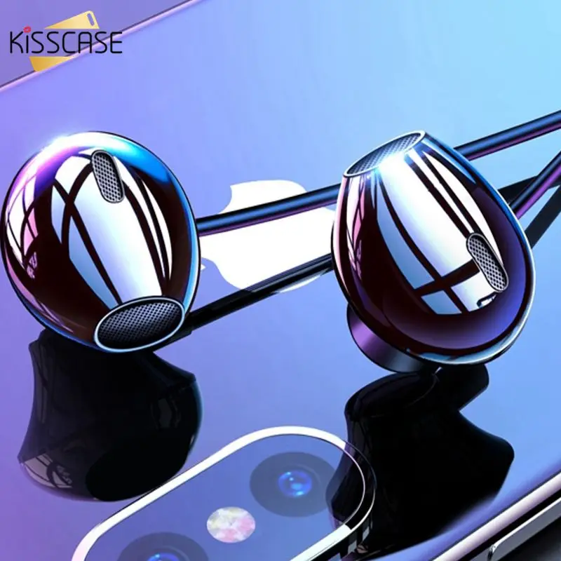 KISSCASE Verdrahtete Kopfhörer Für Telefon iPhone Xiao mi mi Samsung Huawei Headset In-ohr Kopfhöre