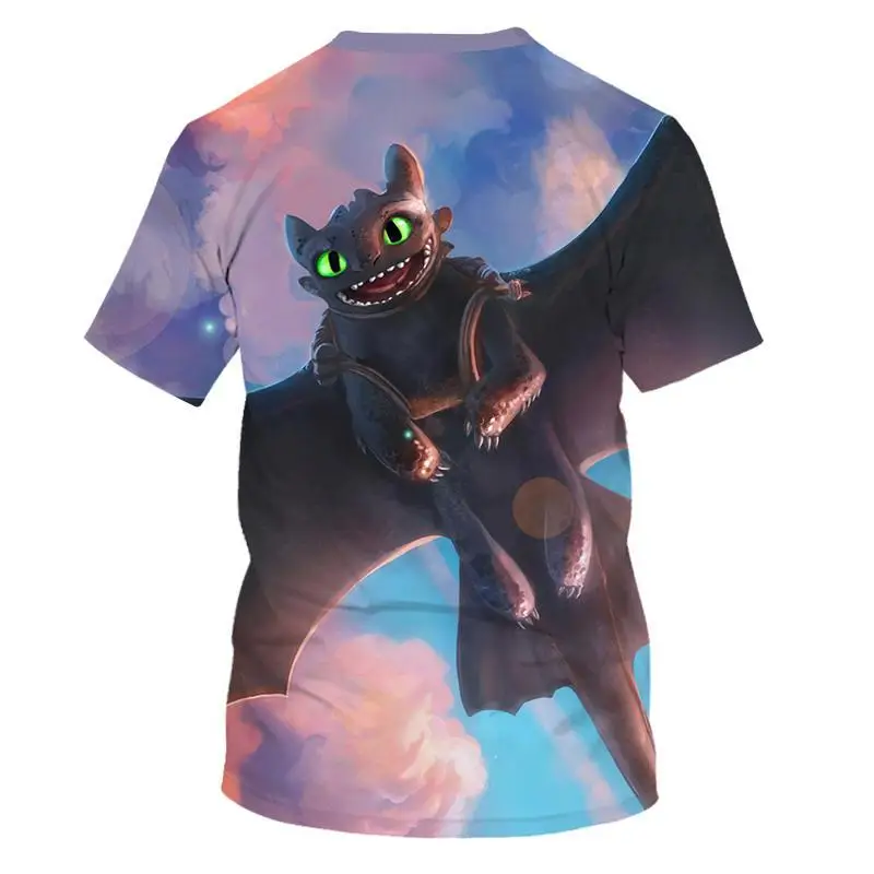 How DO/ г. Новая летняя футболка для малышей футболки для мальчиков и девочек с 3D принтом из мультфильма «Поезд дракона» Одежда для мальчиков, футболка s