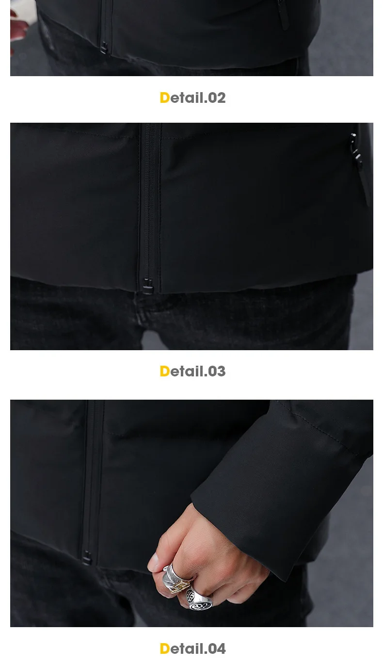 Winter New Style Korean-style down Jacket Cotton-padded Clothes Men Youth Hooded Coat Cotton-padded Jacket Men's Slim Fit S