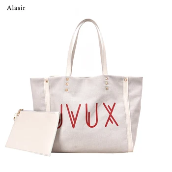 

Alasir Letter Canvas Tote Bags Large Shopping Bag Fahion Korean Style Letter Women Shoulder Bags Female Composite Bags