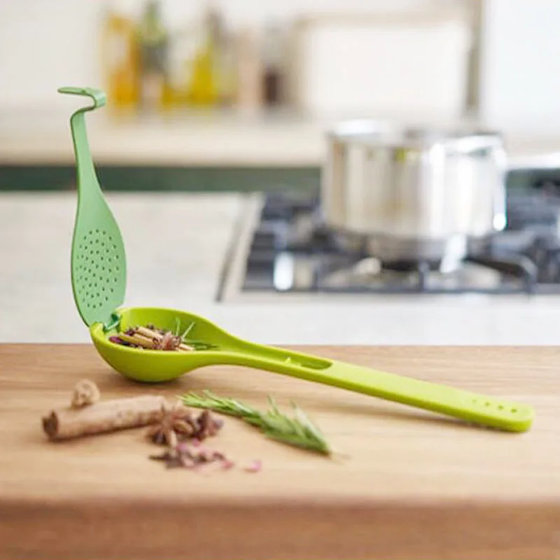 

PP Seasoning Spice Tea Filter With Cover Kitchen Skimmer Soup Spice Strainer Colander Handle Cooking Tool Food-grade