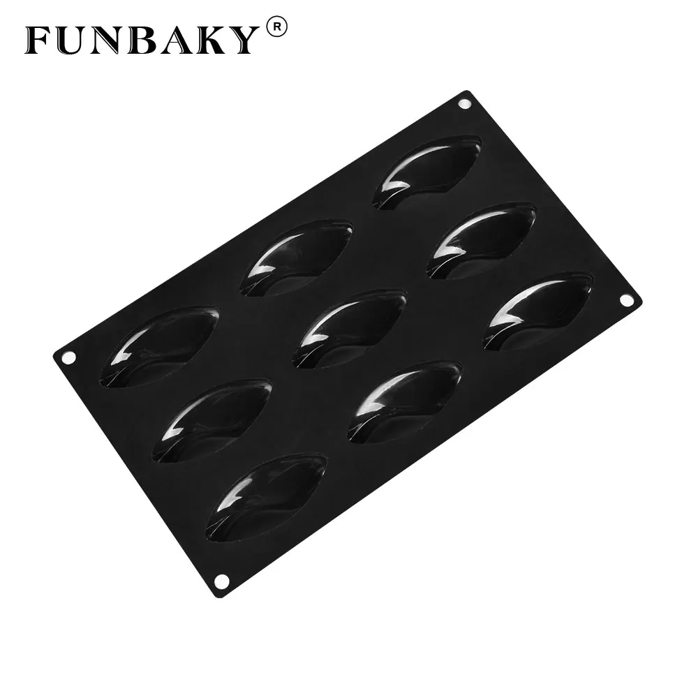 Силиконовая форма для торта FUNBAKY овальной формы с 9 отверстиями украшения выпечки