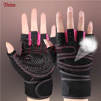pink gloves Тяжелая атлетика для мужчин/женщин перчатки с половинными пальцами тренировка Бодибилдинг перчатки гантели Фитнес Половина протектор для пальцев руки - Цвет: pink gloves