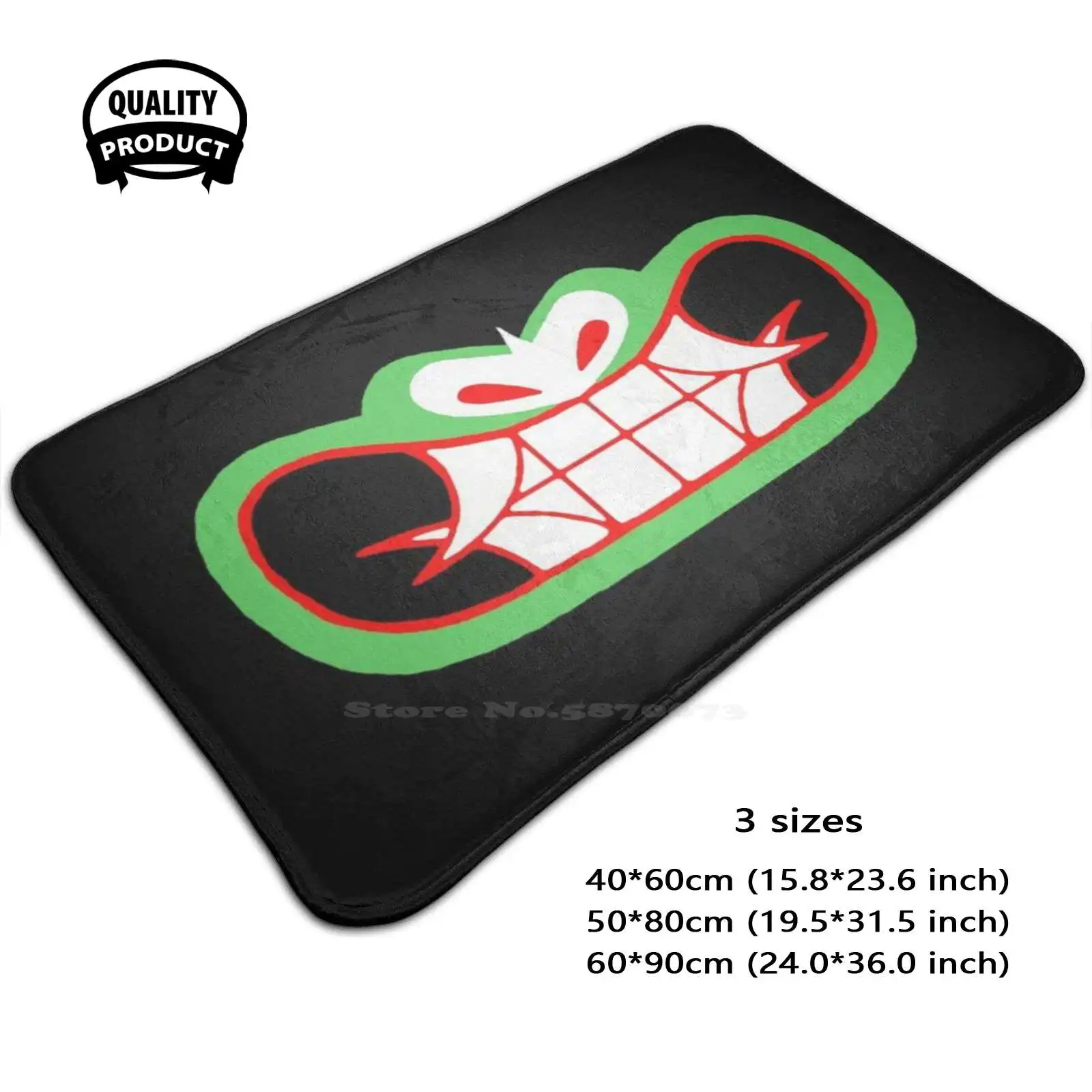 Aku Jack Soft House Family Tappetino Antiscivolo Tappeto Tappeto Aku Jack Cartoon Yoshi Demon Giappone Giapponese Rosso Nero Verde Cartoon Anime