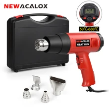 

NEWACALOX 220V LCD Heat Gun 2000W Heavy Duty Hot Air Gun Kit Variable Temperature Control with 4 Nozzles for Craft Shrinking PVC