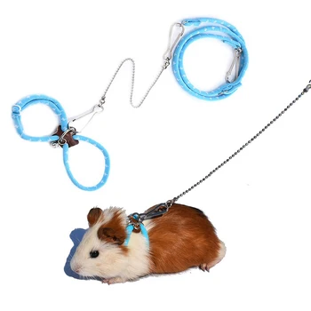 

Animal Hamster Squirrel Mouse Glider Leash Adjustable Collar Outdoor Protective Lead RopeSmall Animal Protective Leash Lead Belt