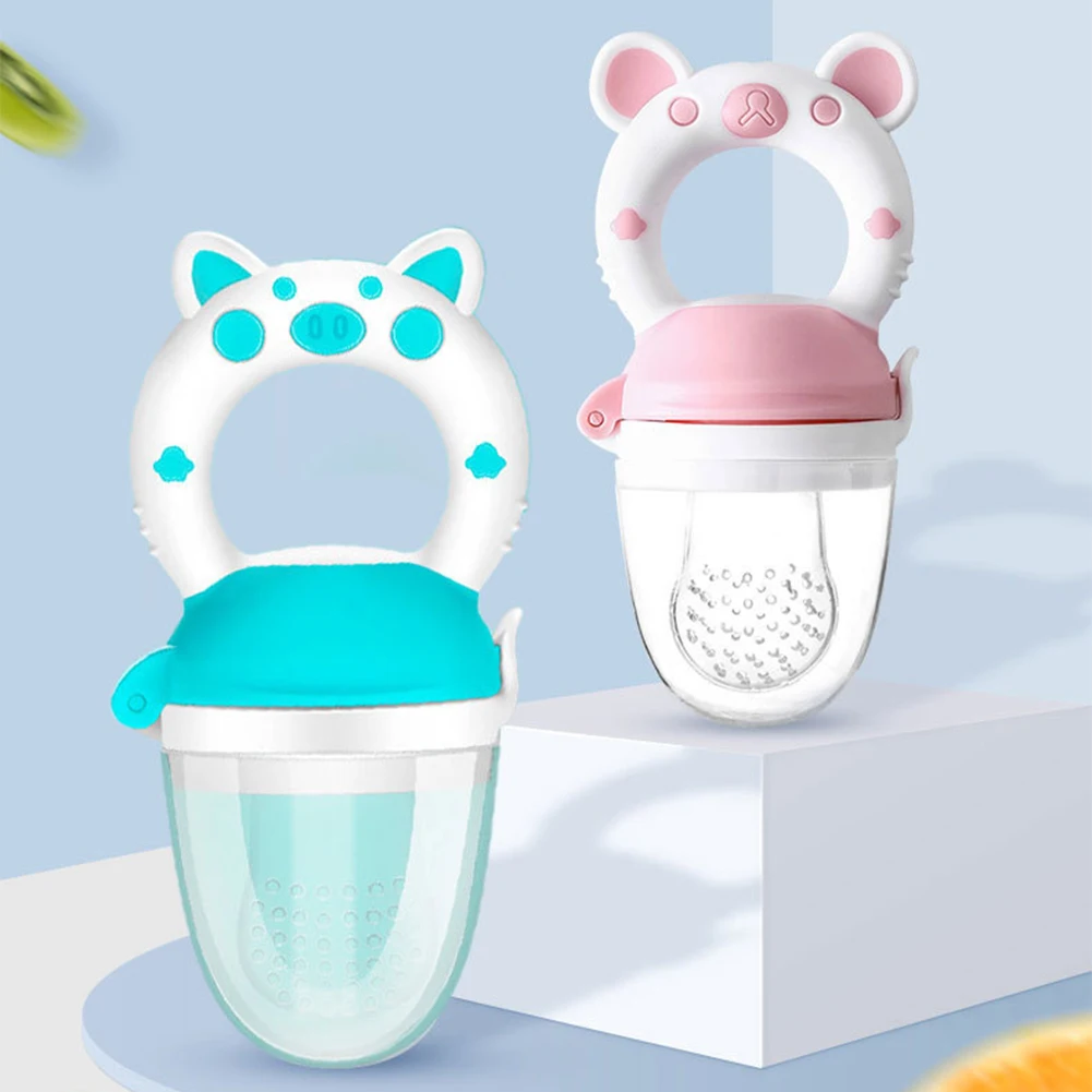 Toddler Baby Nipple Feeder Cartoon Piglet/Little Bear Shape Silicone Food Supplement Tool Infant Teething Toy | Мать и ребенок