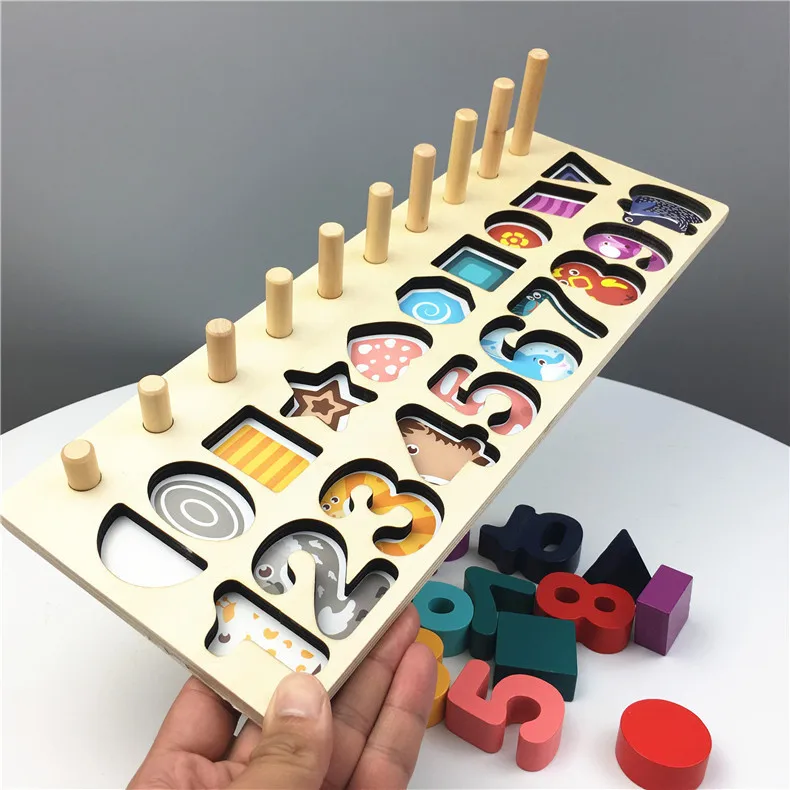 

Three-in-One Numbers Board Wooden Children Cognitive Mathematics Teaching Aids Educational Montessori ENLIGHTEN Early Education