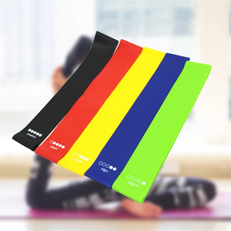 

60x5cm 5 Colors Yoga Resistance Rubber Bands Indoor Outdoor Fitness Equipment Pilates Sport Training Workout Elastic Bands