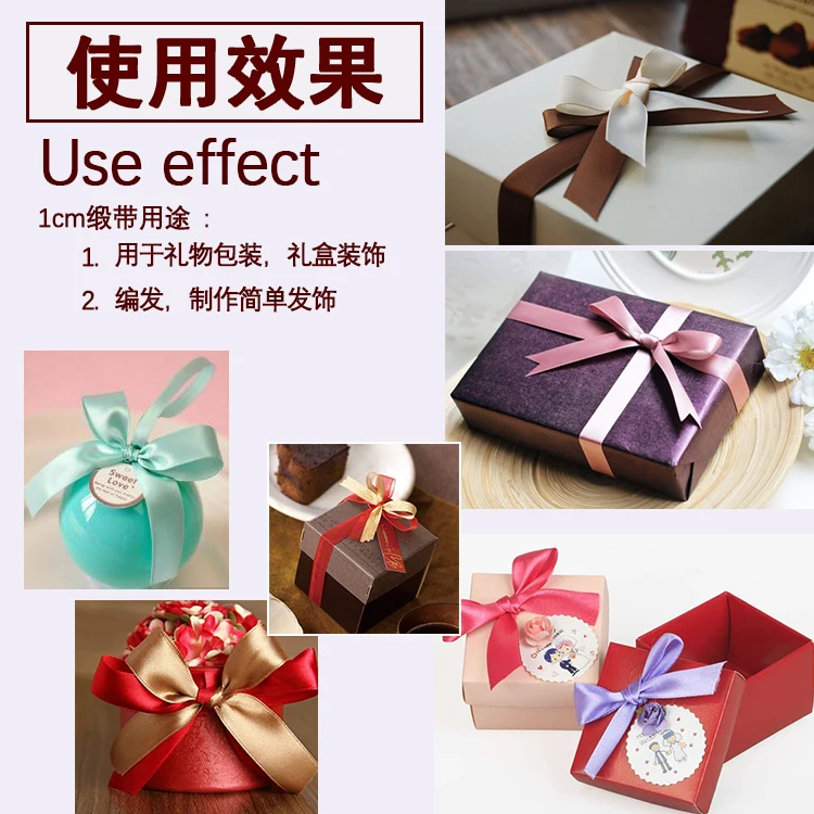 Pick Color 25 Yards/roll 10 mm Satin Ribbon for DIY Bow Craft Decor Wedding Party Decoration Gift Wrapping Scrapbooking Supplies