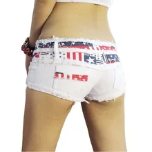 ##Special Price TASTIEN New Sexy Women Shorts Skinny Flag Summer Denim Cotton Jeans Short Low Waist Stretch Mini Super Shorts Clubwear 2 Colors ##Special Price TASTIEN New Sexy Women Shorts Skinny Flag Summer Denim Cotton Jeans Short Low Waist Stretch Mini Super Shorts Clubwear 2 Colors