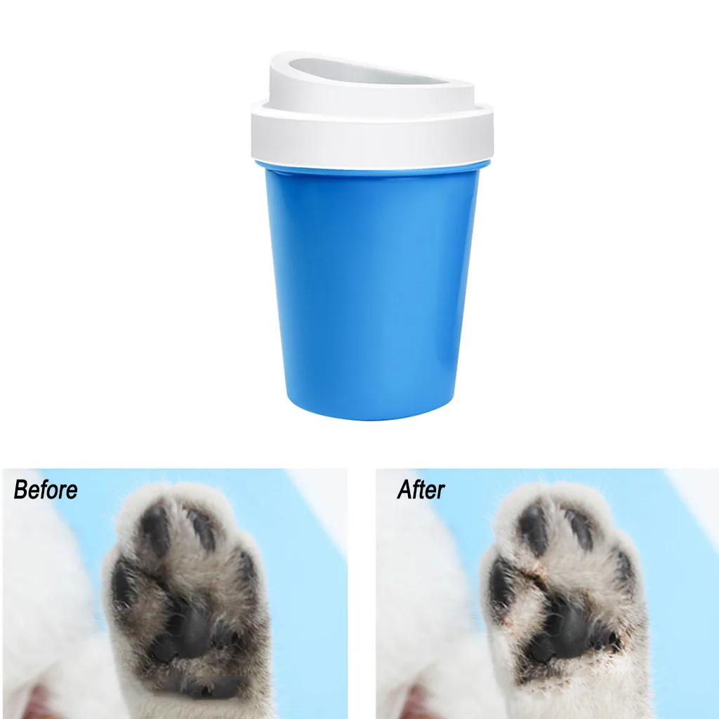 Очиститель для домашних животных, кошек, собак, для чистки ног, чашка для собак, кошек, инструмент для чистки, мягкая пластиковая щетка для мытья лап, аксессуары для домашних животных# T5P