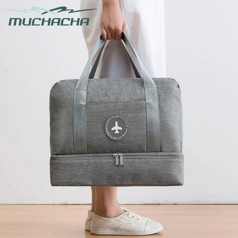 

Dropship Waterproof Travel Lady Shoulder Bag Dry And Wet Separate Lady Fitness Swimming Shoes Storage Wash Beach Bag