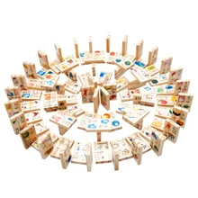 100 шт. Детские Игрушки для раннего развития, деревянные блоки домино, экшн-игры для обучения мальчиков и девочек, Детский Рождественский подарок