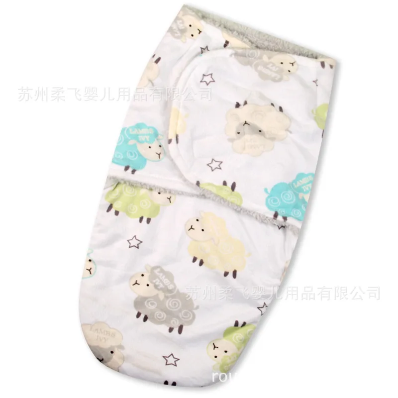 Swaddleme стиль Цветочный тип двойной слой короткий плюшевый ребенок Gro-bag анти-стартовый спальный конверт для малышей пеленать