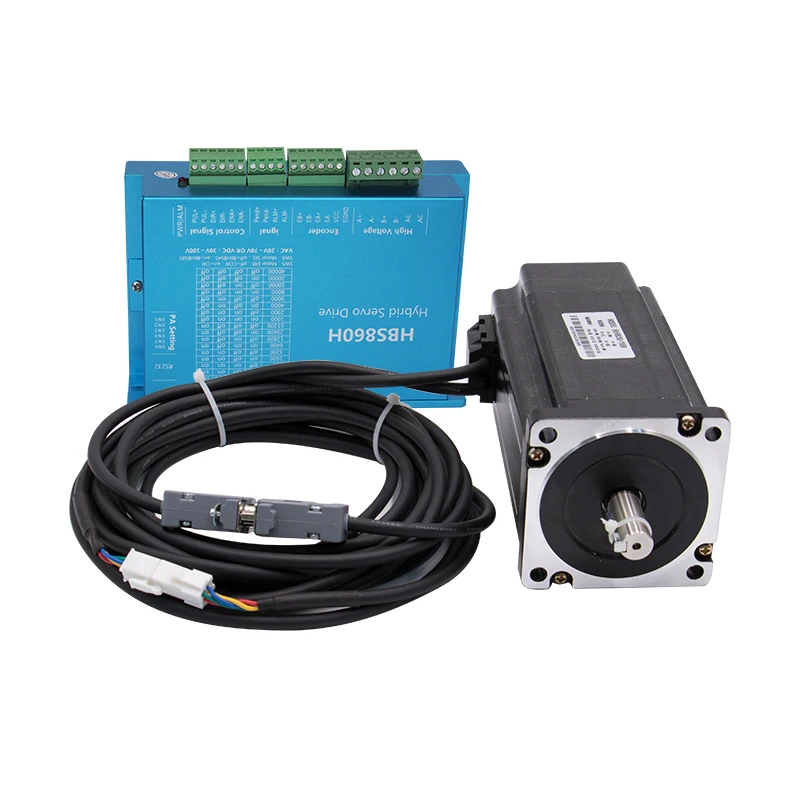 Kopen 1set 8.5N 12Nm Nema34 86MM AC DC DSP Gesloten Loop Stappenmotor Driver HBS860H Hybird Encoder Gemakkelijk Stap servo Kits