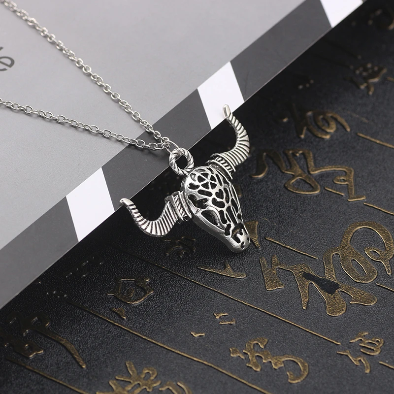 Панк Винтаж корова головное ожерелье для мужчин мальчиков мужской ретро металлический животное полые кулон ожерелье s хип-хоп вечерние Ювелирные изделия Подарки