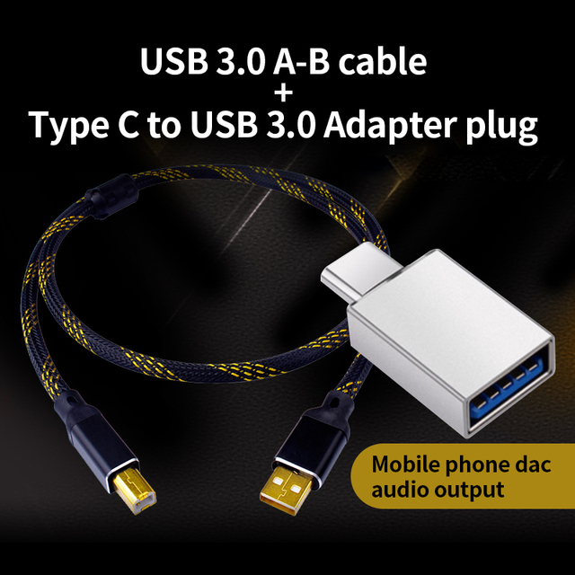 HIFI USB Cable DAC A-B Alpha 4N OFC Digital AB Audio A to B high-end Type A to Type B Hifi Data Cable