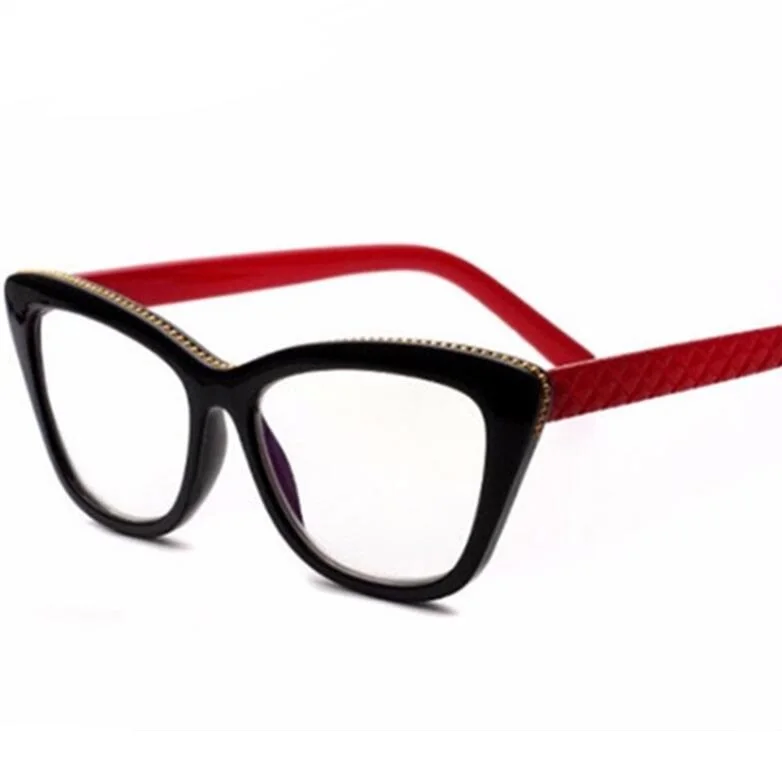 red COOLSIR, женские очки, двойной светильник, очки для чтения, кошачий глаз, очки для чтения, дальнозоркость, Пресбиопия, диоптрия - Цвет линз: red
