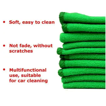 

Polishing Car Cleaning Towels Detailing Drying Rag Green Microfiber Care