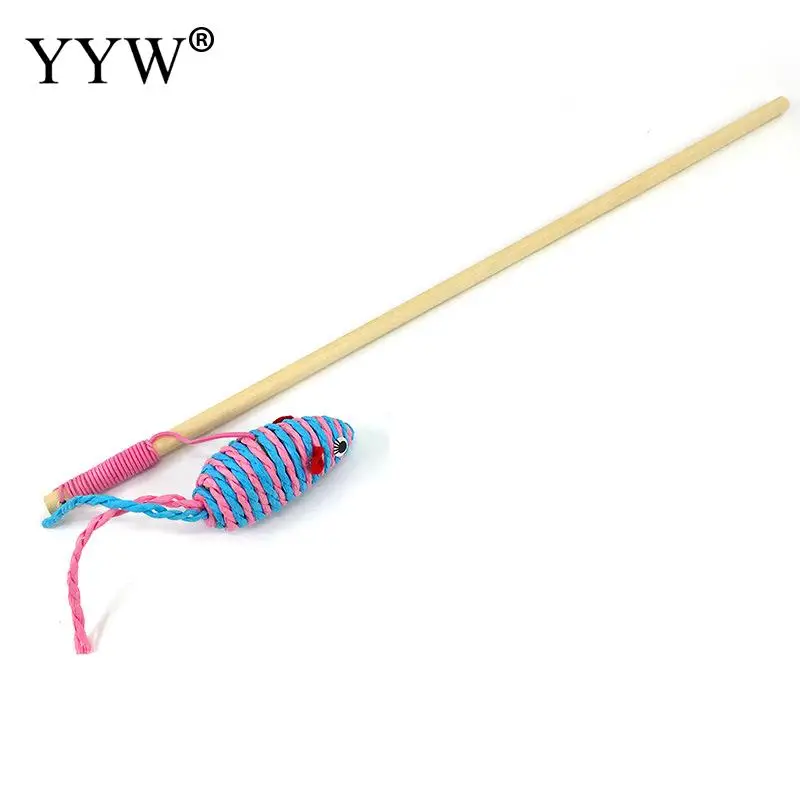 Кошка Интерактивная игрушка палка маленькая мышиная клетка игрушки Woodern Искусственный Красочный Котик-Тизер Игрушка продукция для домашних животных товары для животных, кошек